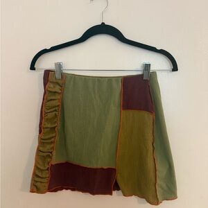 Urban Outfitters Patchwork Corduroy Pelmet Mini Skirt